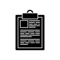 silhouette of clipboard with paper document isolated icon vector