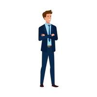 empresario elegante avatar personaje icono vector