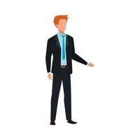 businessman elegant avatar character icon vector