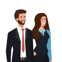 pareja de negocios elegante personaje de avatar vector