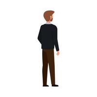 back businessman elegant avatar character icon vector