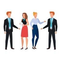 business people meeting avatar character vector