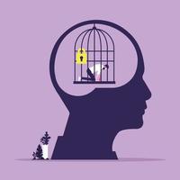 Mind prison psychological concept vector