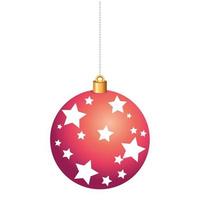 ball christmas with stars hanging isolated icon vector