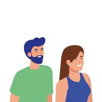 Woman and man avatar vector design