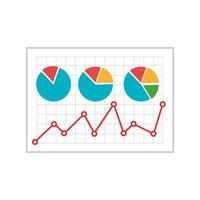 document with statistics graphics isolated icon vector