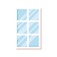 windows glass house isolated icon vector