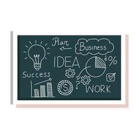 chalkboard with business plan graphics vector