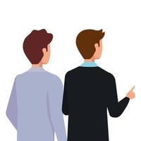 back businessmen elegant avatar character icon vector