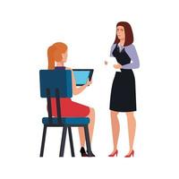 business women talking isolated icon vector