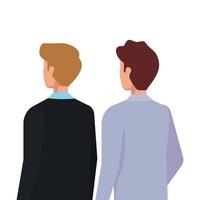 back businessmen elegant avatar character icon vector