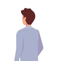 back businessman elegant avatar character icon vector