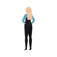 back business woman elegant avatar character vector