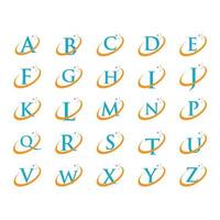 Alphabet font flat design vector