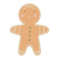 Cute gingerbread man cookie. Happy new year decoration.Merry christmas vector