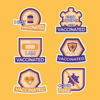 Covid19 Vaccination Sticker Set vector