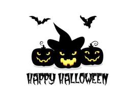 happy halloween decoration vector, pumpkin and bat design,