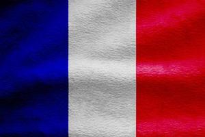 Fondo de textura de onda de tela de bandera de Francia, ilustración 3d. foto
