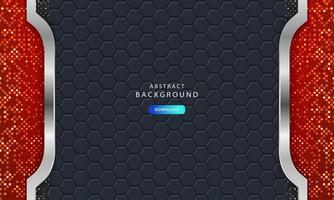 Luxurious dark background with carbon fiber hexagon texture vector