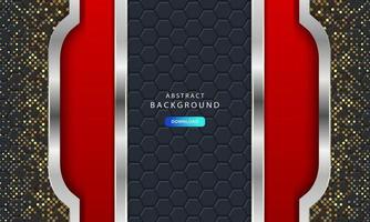 Luxurious dark background with carbon fiber hexagon texture vector