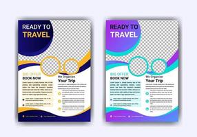 Travel flyer template vector