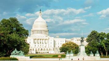 Zeitraffer des Kapitols der Vereinigten Staaten, Washington DC, USA. video
