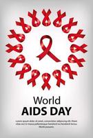 poster of world aids day and ribbons with circular frame vector