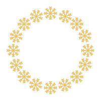 frame circular of snowflake christmas decoration vector