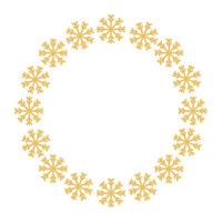 frame circular of snowflake christmas decoration vector