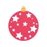 Bola de navidad con estrellas icono aislado de decoración vector