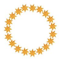 Marco circular de estrellas decoración icono aislado de navidad vector