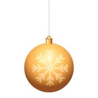 ball christmas with snowflake hanging isolated icon vector