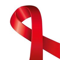 icono aislado de cinta de conciencia del día del sida vector