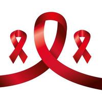 set of aids day awareness ribbons isolated icon vector