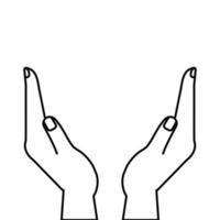 hands receiving human line style icon vector