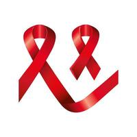 set of aids day awareness ribbons isolated icon vector