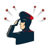 man soldier american with stars isolated icon vector