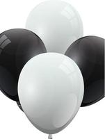 Globos de helio icono aislado blanco y negro vector