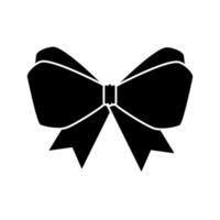 silhouette of bow ribbon christmas decorative isolated icon vector