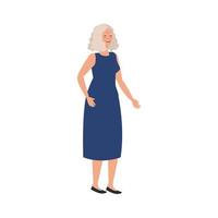 old woman elegant avatar character vector