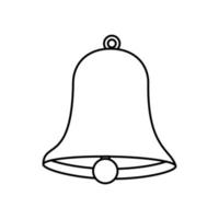 icono de estilo de línea de decoración navideña de campana vector
