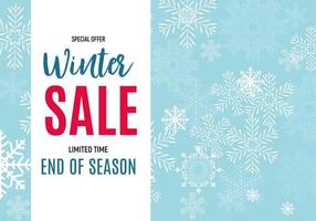 End of Winter Sale Background, Discount Coupon Template. vector