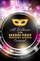 Mardi Gras Party Mask Holiday Poster Background. Vector Illustration