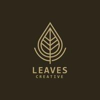 leaves vintage logo template design vector icon illustration