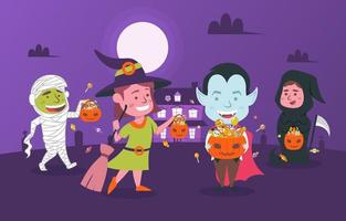 Trick or Treat Halloween Characters vector