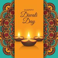 Diwali Day Festivity with Mandala vector