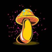Vector illustration of psychedelic rainbow mushrooms