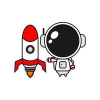 cute cartoon astronaut chibi vector design
