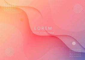 Abstract modern orange and pink gradient fluid shape background vector