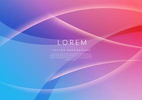 Abstract blue and pink background with dynamic waves shape. vector